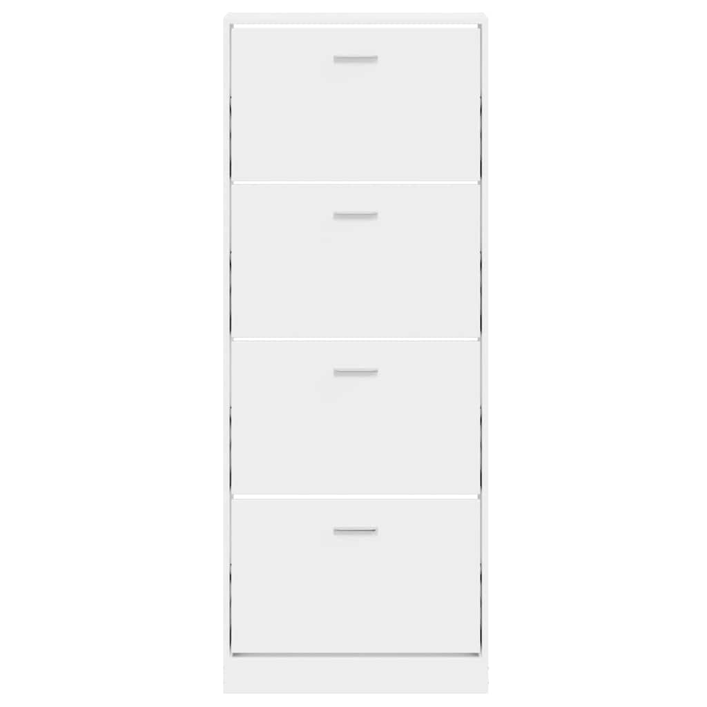 Schuhschrank Hochglanz-Weiß 59x17x150 cm Holzwerkstoff