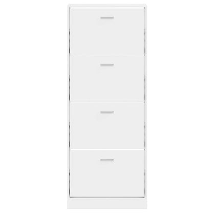 Schuhschrank Hochglanz-Weiß 59x17x150 cm Holzwerkstoff