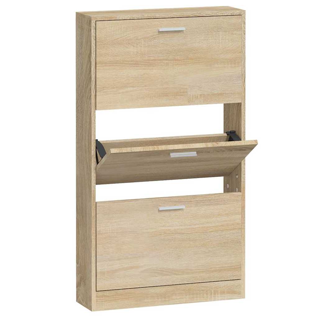 Schuhschrank Eichen-Optik 59x17x108 cm Holzwerkstoff
