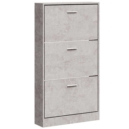 Schuhschrank Betongrau 59x17x108 cm Holzwerkstoff