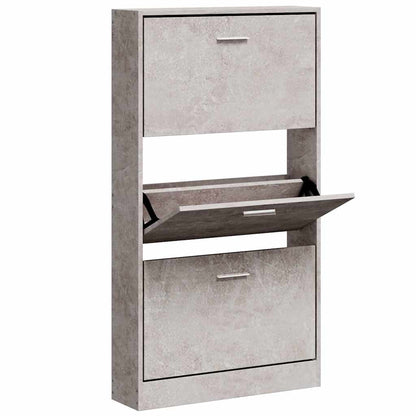 Schuhschrank Betongrau 59x17x108 cm Holzwerkstoff