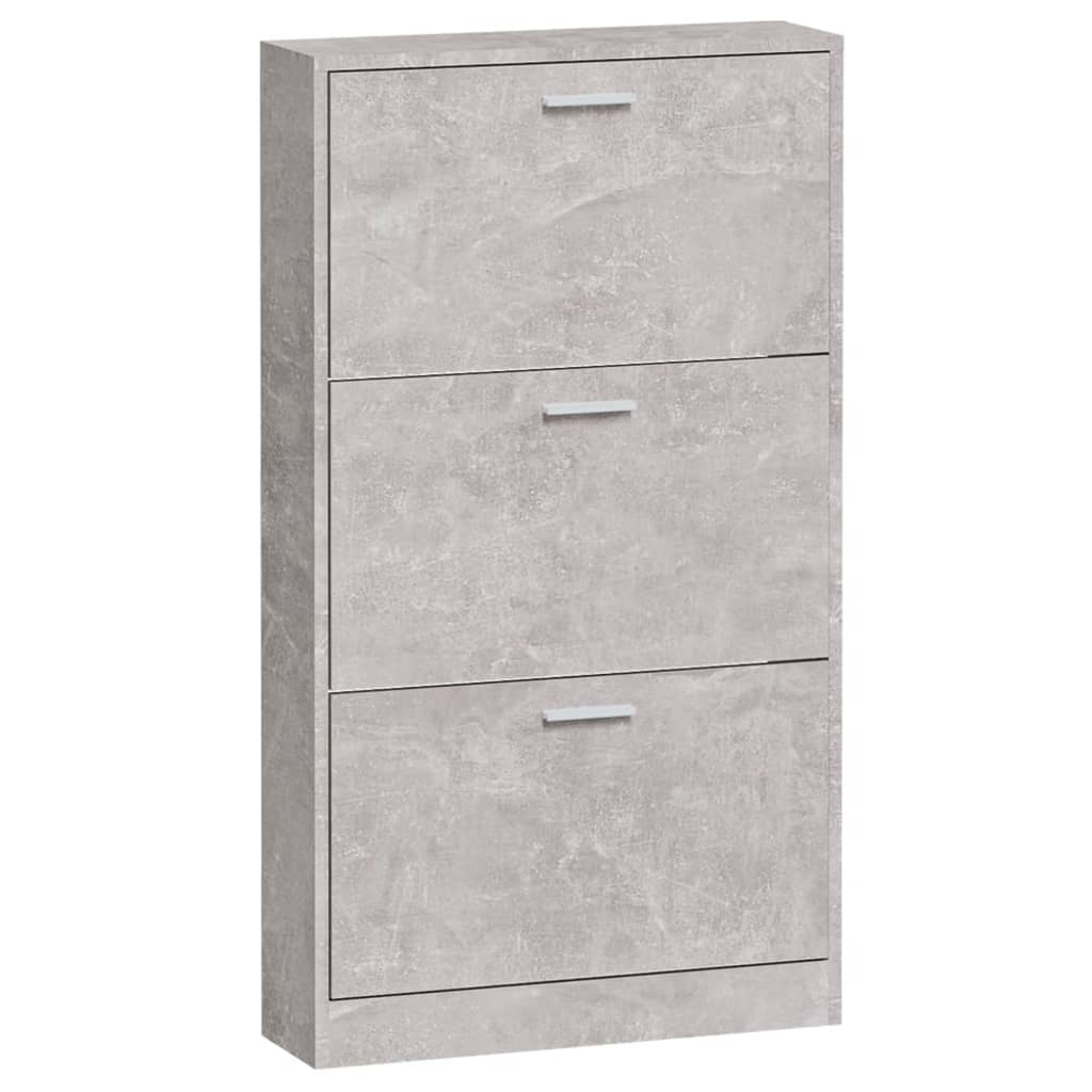 Shoe cabinet concrete grey 59x17x108 cm wood material