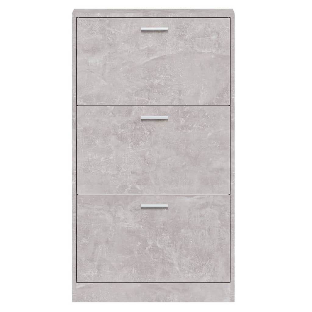Shoe cabinet concrete grey 59x17x108 cm wood material