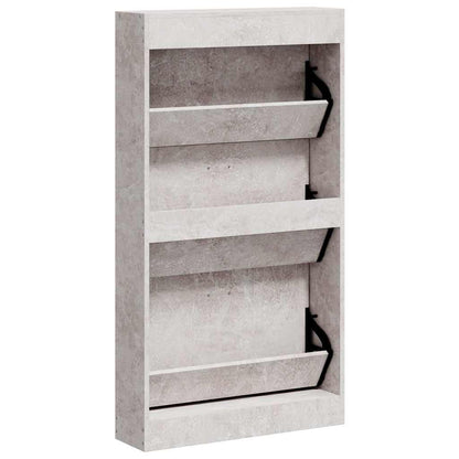 Schuhschrank Betongrau 59x17x108 cm Holzwerkstoff
