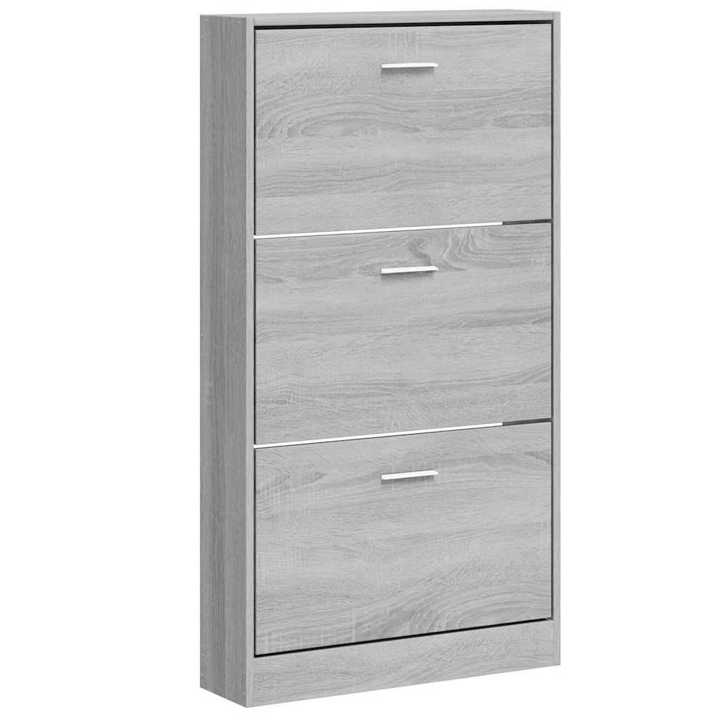 Schuhschrank Grau Sonoma 59x17x108 cm Holzwerkstoff