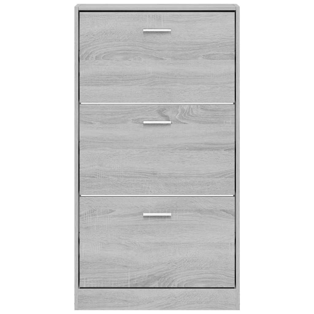 Schuhschrank Grau Sonoma 59x17x108 cm Holzwerkstoff