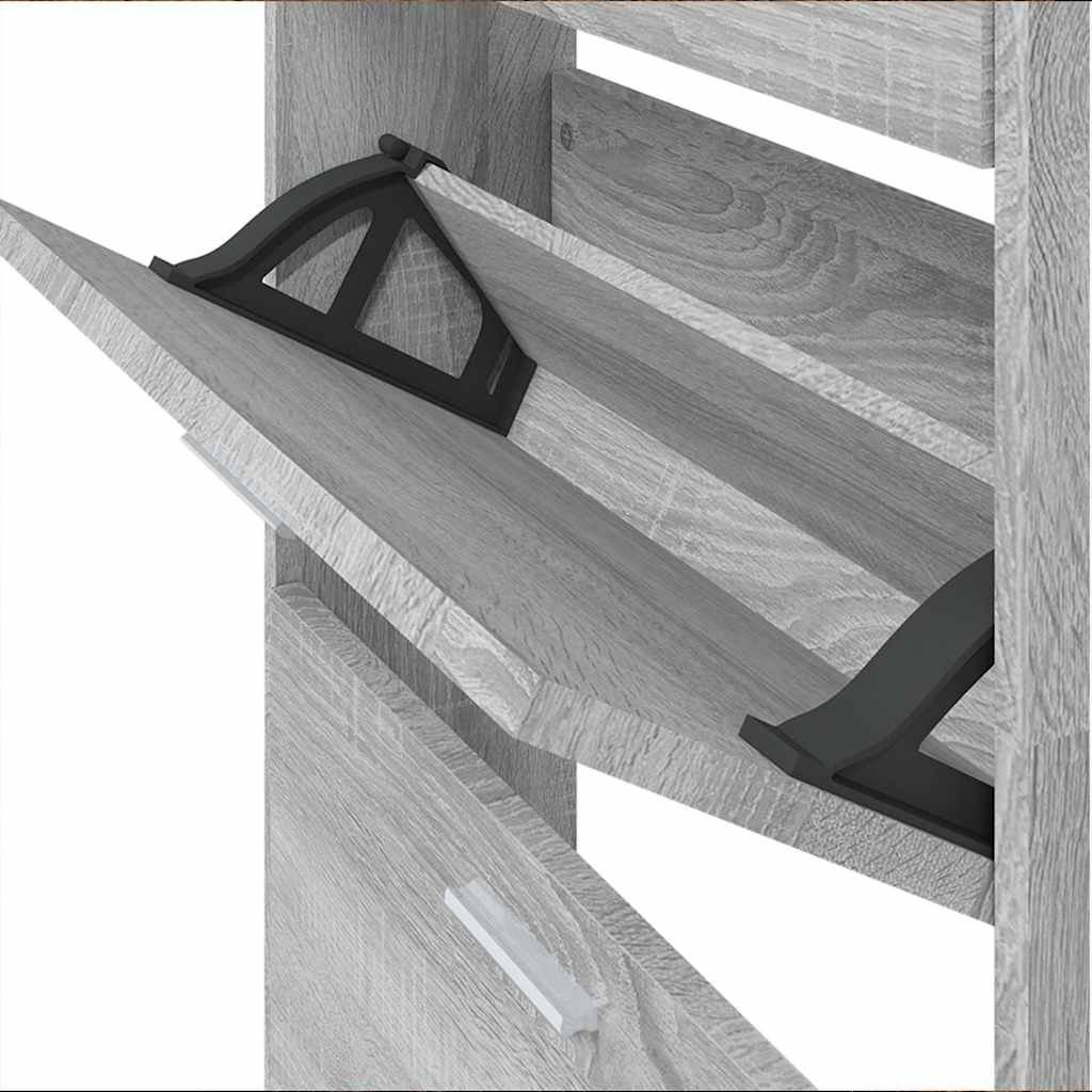 Schuhschrank Grau Sonoma 59x17x108 cm Holzwerkstoff