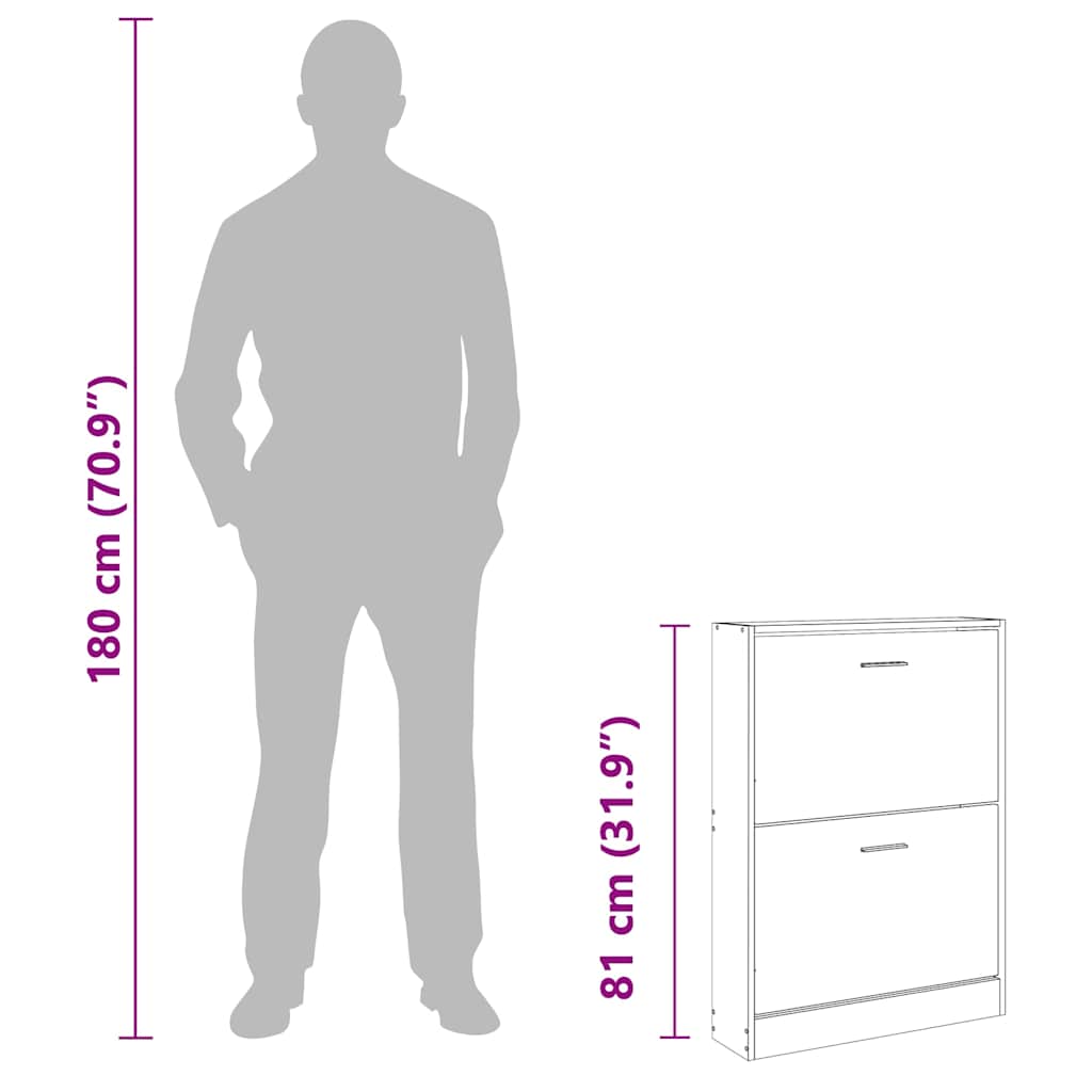 Schuhschrank Weiß 59 x 17 x 81 cm Holzwerkstoff