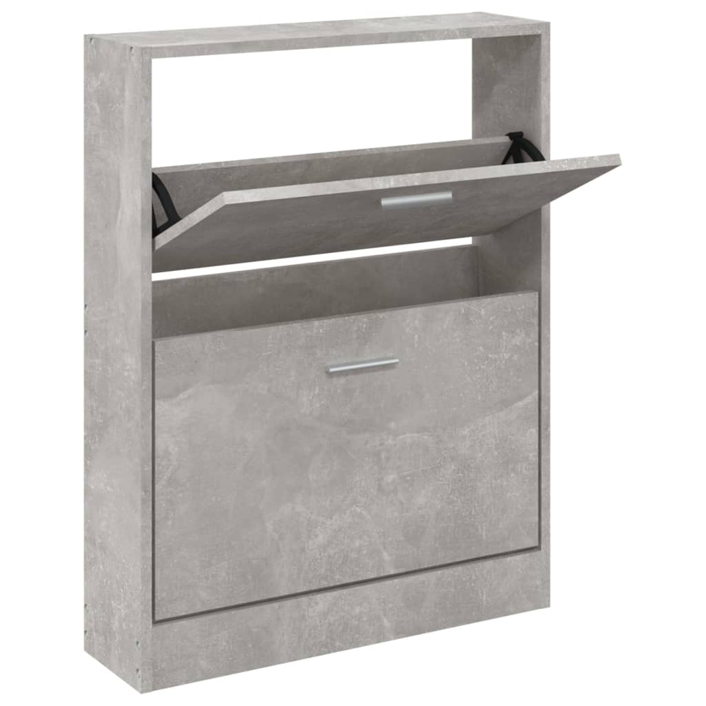 Shoe cabinet concrete grey 59x17x81 cm wood material