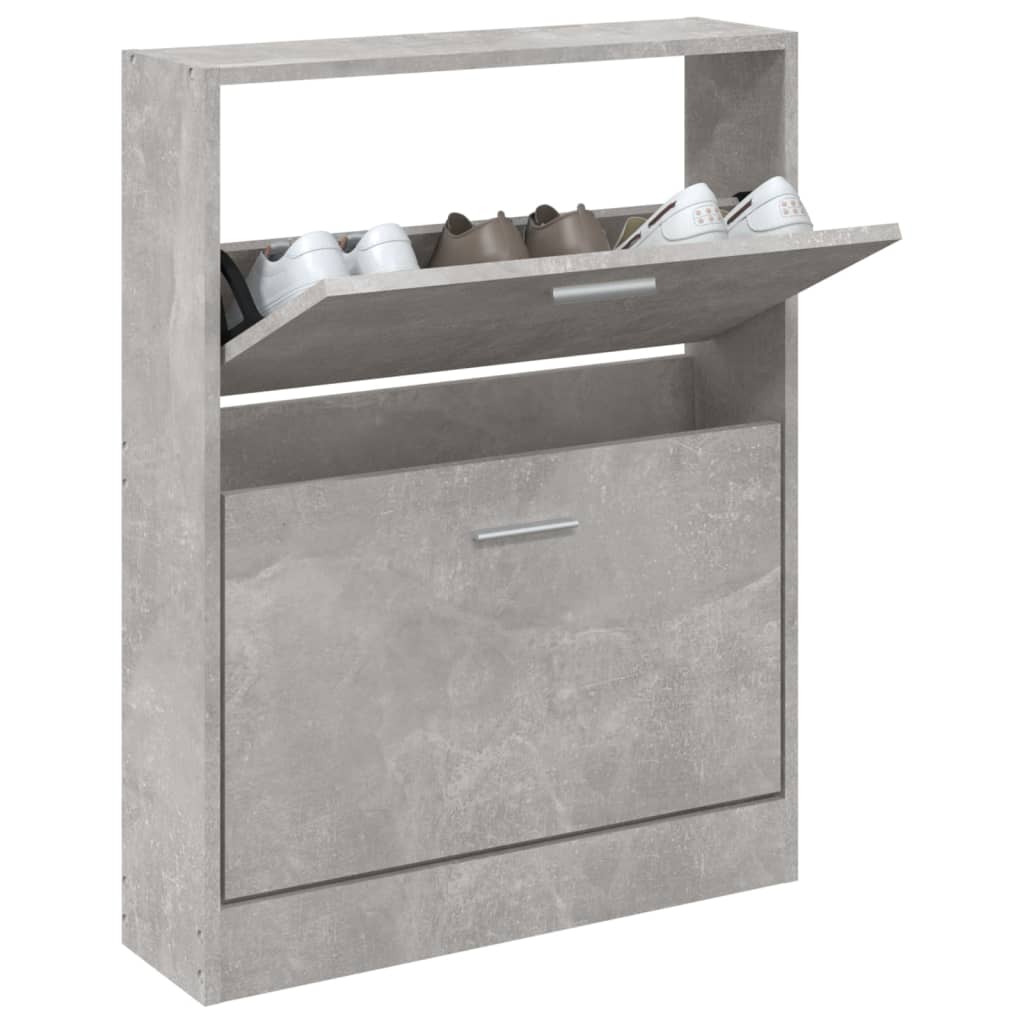 Shoe cabinet concrete grey 59x17x81 cm wood material