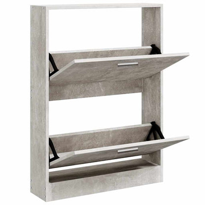 Schuhschrank Betongrau 59x17x81 cm Holzwerkstoff