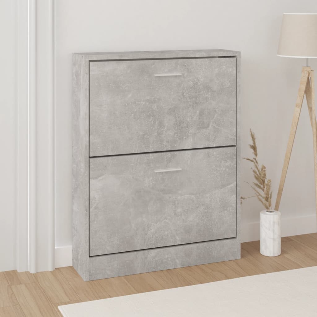 Shoe cabinet concrete grey 59x17x81 cm wood material