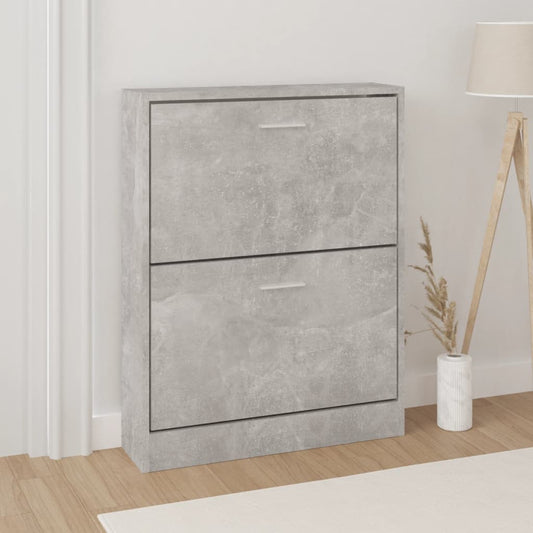 Shoe cabinet concrete grey 59x17x81 cm wood material