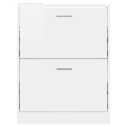 Schuhschrank Hochglanz-Weiß 59x17x81 cm Holzwerkstoff