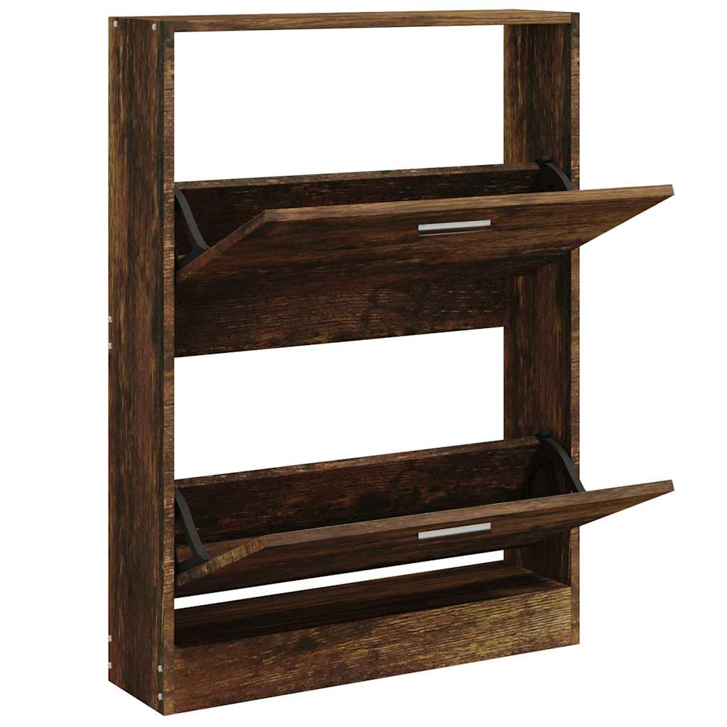 Schuhschrank Räuchereiche 59x17x81 cm Holzwerkstoff