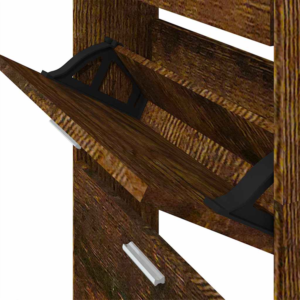 Schuhschrank Räuchereiche 59x17x81 cm Holzwerkstoff
