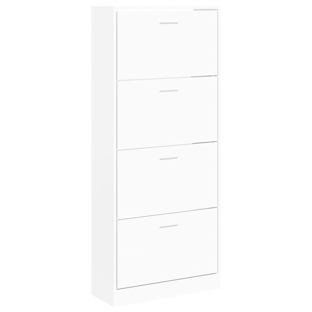 Schuhschrank Weiß 63x24x147 cm Holzwerkstoff