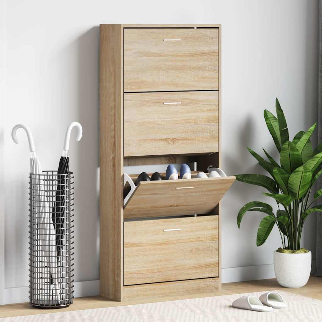 Schuhschrank Sonoma-Eiche 63x24x147 cm Holzwerkstoff