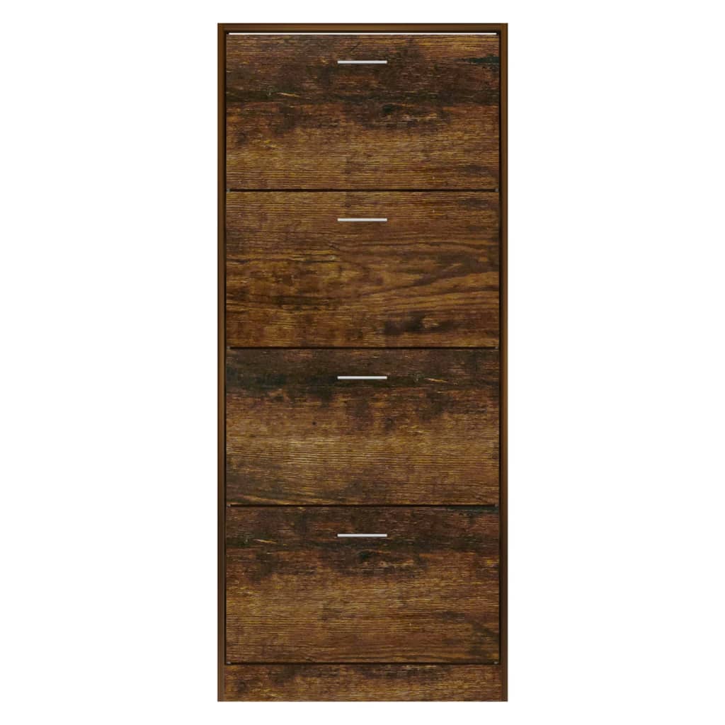 Shoe cabinet smoked oak 63x24x147 cm wood material