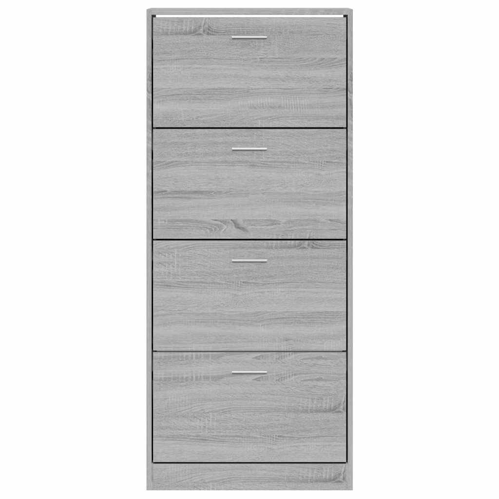Schuhschrank Grau Sonoma 63x24x147 cm Holzwerkstoff