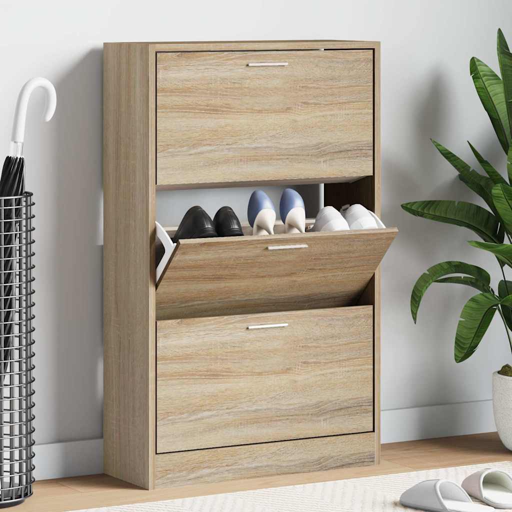 Schuhschrank Sonoma-Eiche 63x24x103 cm Holzwerkstoff