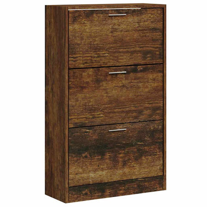 Schuhschrank Räuchereiche 63x24x103 cm Holzwerkstoff