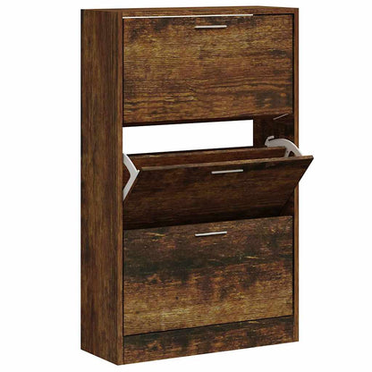 Schuhschrank Räuchereiche 63x24x103 cm Holzwerkstoff