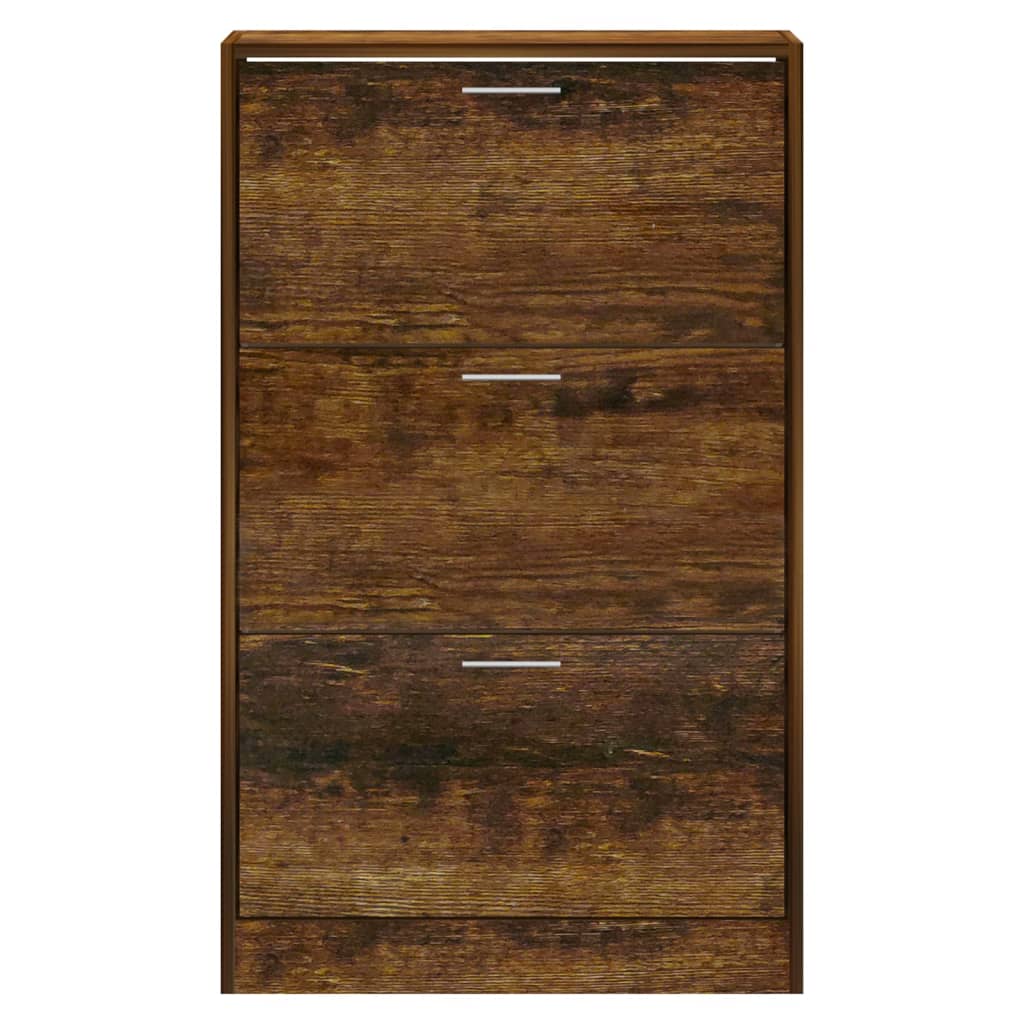 Shoe cabinet smoked oak 63x24x103 cm wood material