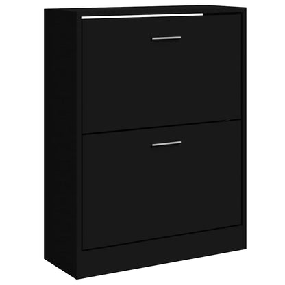 Schuhschrank Schwarz 63x24x81 cm Holzwerkstoff
