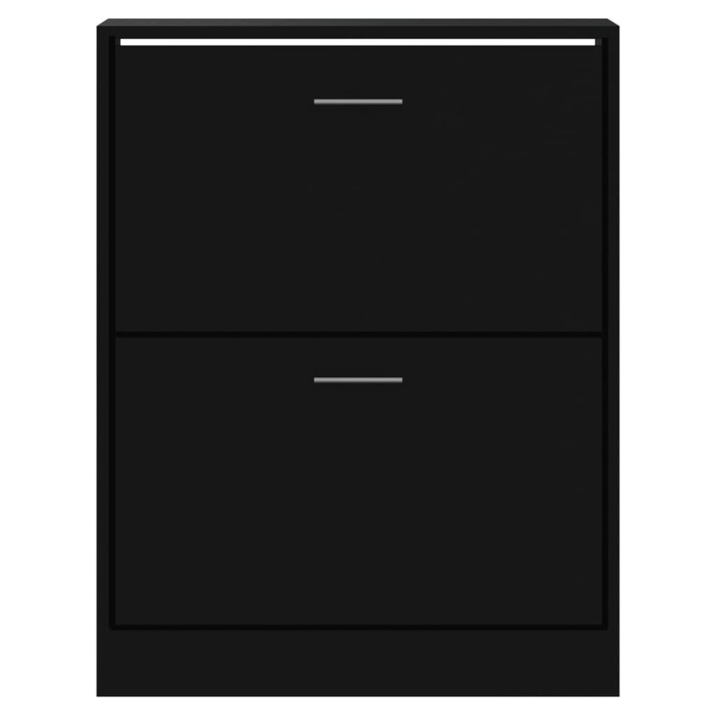 Schuhschrank Schwarz 63x24x81 cm Holzwerkstoff