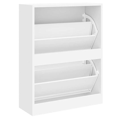 Schuhschrank Hochglanz-Weiß 63x24x81 cm Holzwerkstoff