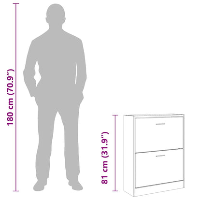 Schuhschrank Grau Sonoma 63x24x81 cm Holzwerkstoff