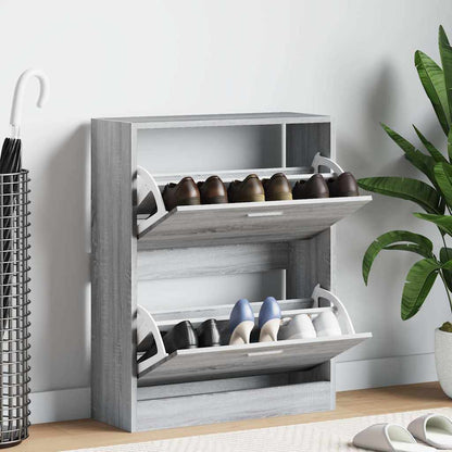 Schuhschrank Grau Sonoma 63x24x81 cm Holzwerkstoff