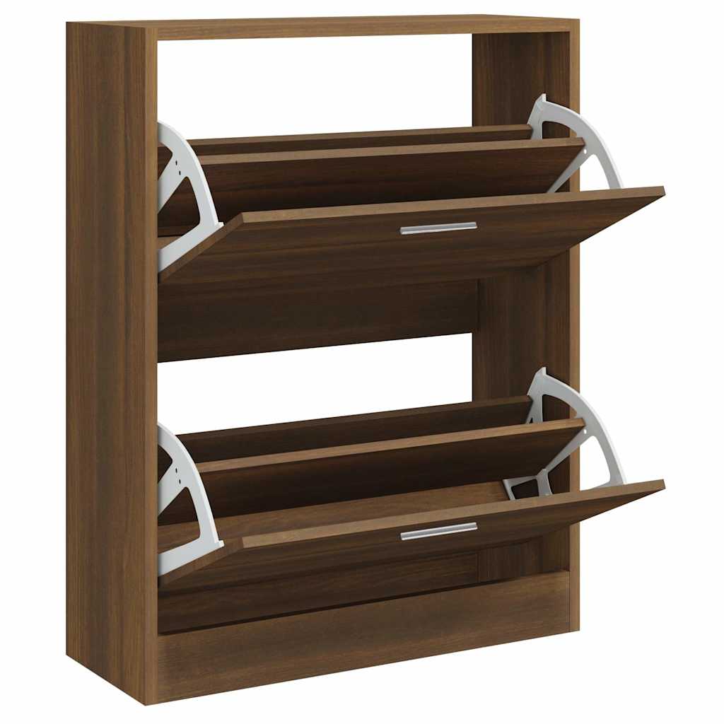 Schuhschrank Braun Eichen-Optik 63x24x81 cm Holzwerkstoff