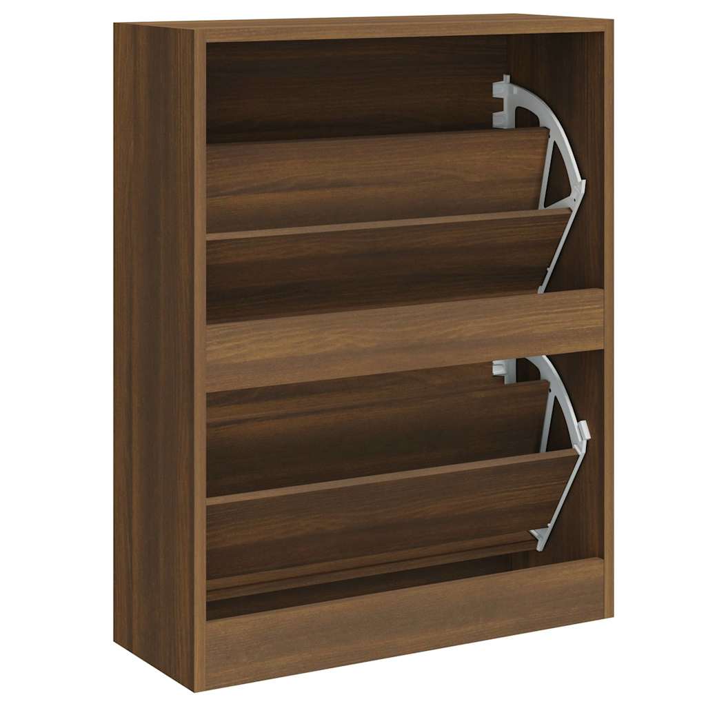 Schuhschrank Braun Eichen-Optik 63x24x81 cm Holzwerkstoff