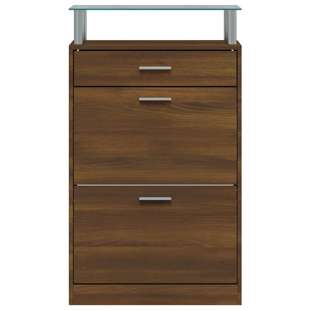 Schuhschrank Braun Eichen-Optik 63x24x104 cm Holzwerkstoff