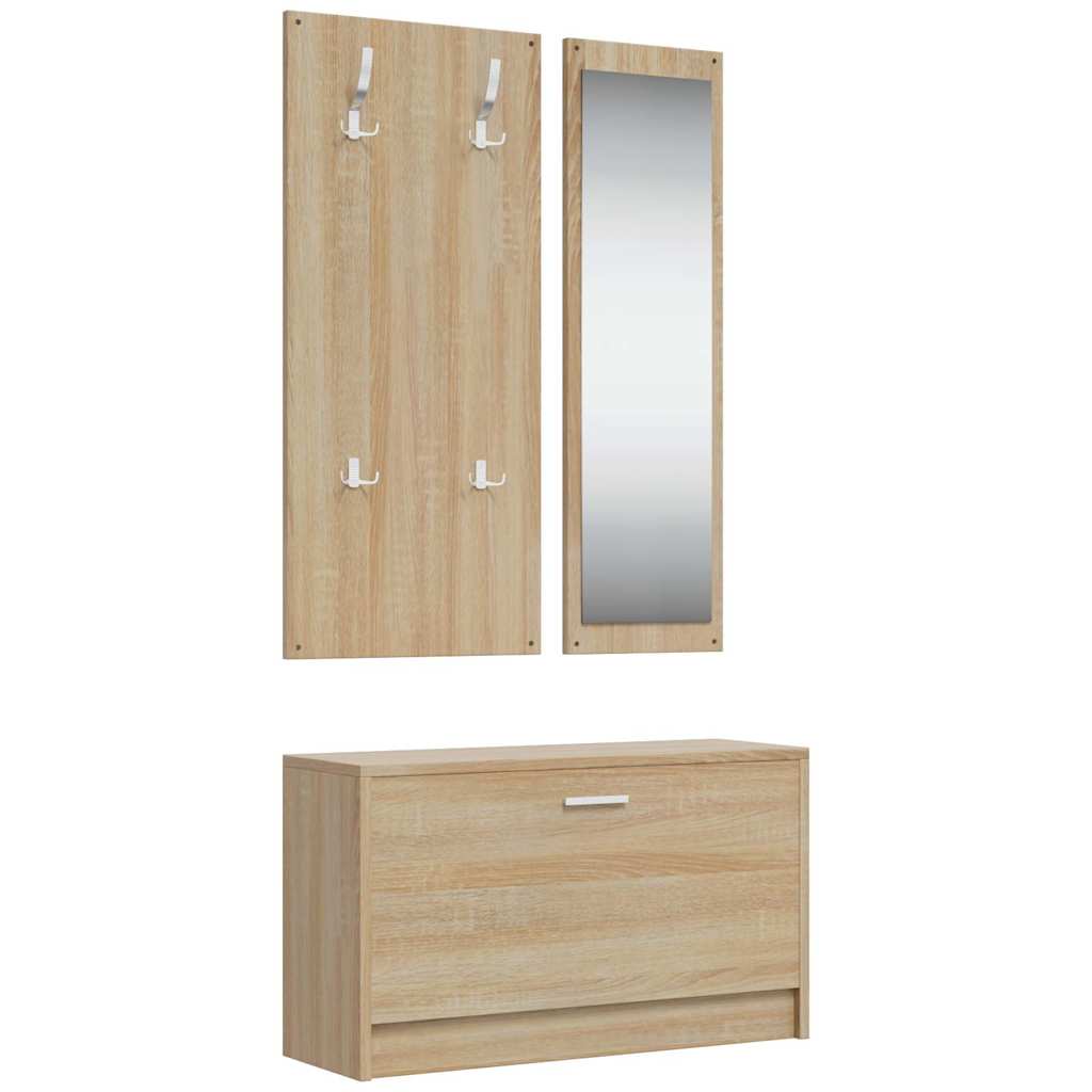 3-in-1 Schuhschrank-Set Sonoma-Eiche Holzwerkstoff