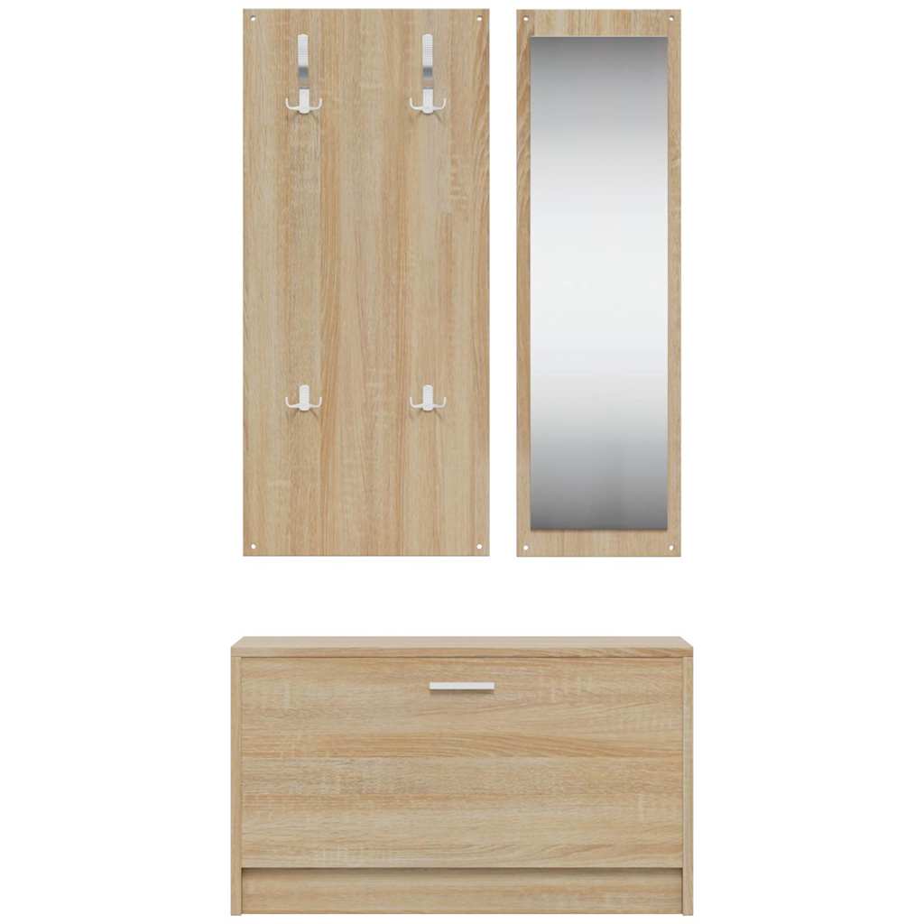 3-in-1 Schuhschrank-Set Sonoma-Eiche Holzwerkstoff