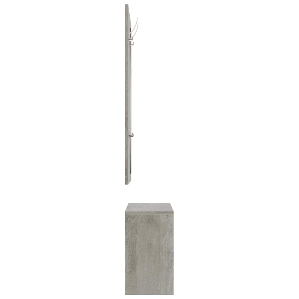 3-tlg. Flurmöbel-Set Betongrau Holzwerkstoff