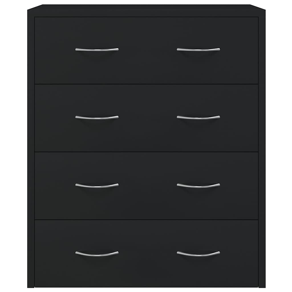 Kommode mit 4 Schubladen 60×30,5×71 cm Schwarz