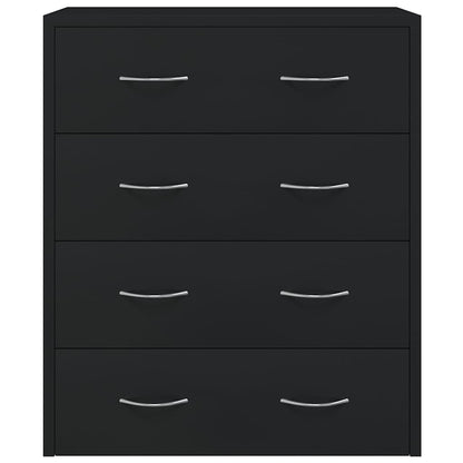 Kommode mit 4 Schubladen 60×30,5×71 cm Schwarz