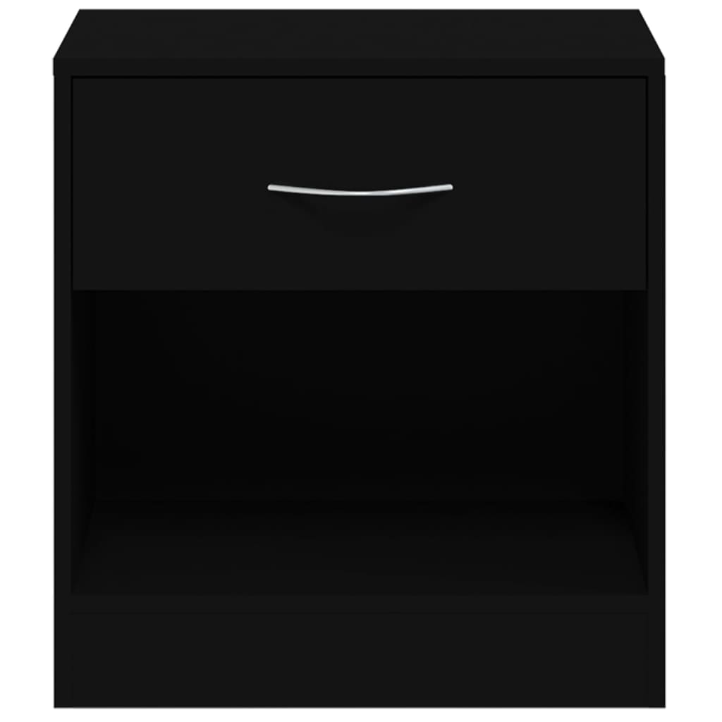 Bedside tables 2 pcs. with drawer black