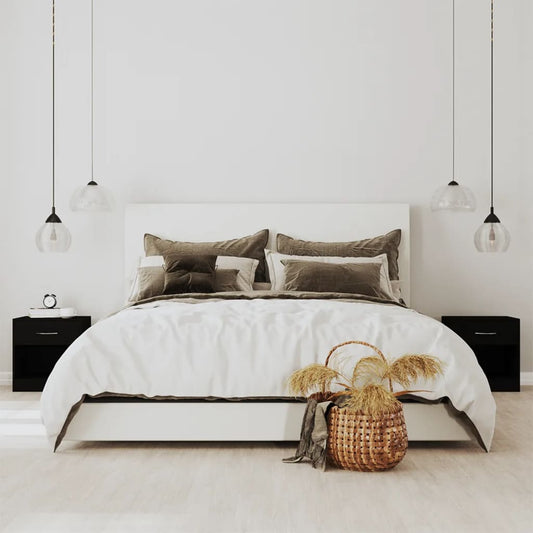 Bedside tables 2 pcs. with drawer black