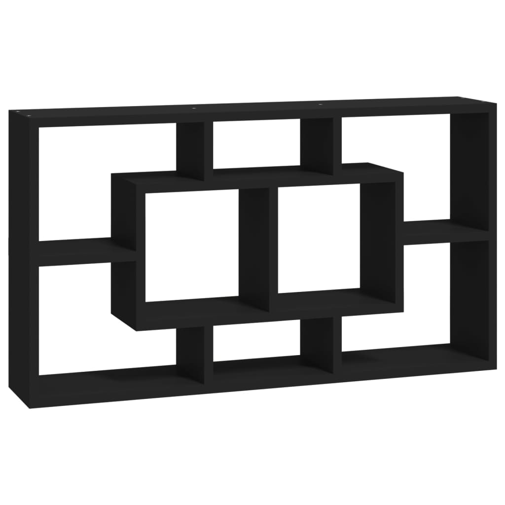 Wall shelf with 8 compartments black