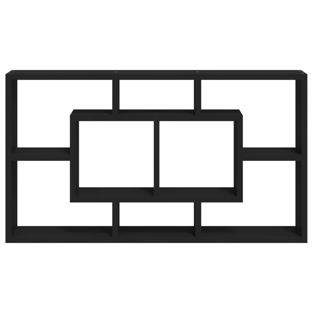 Wall shelf with 8 compartments black