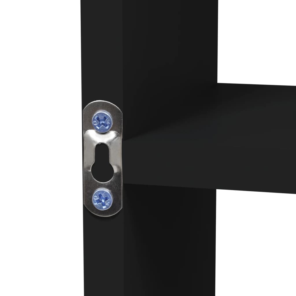 Wall shelf with 8 compartments black