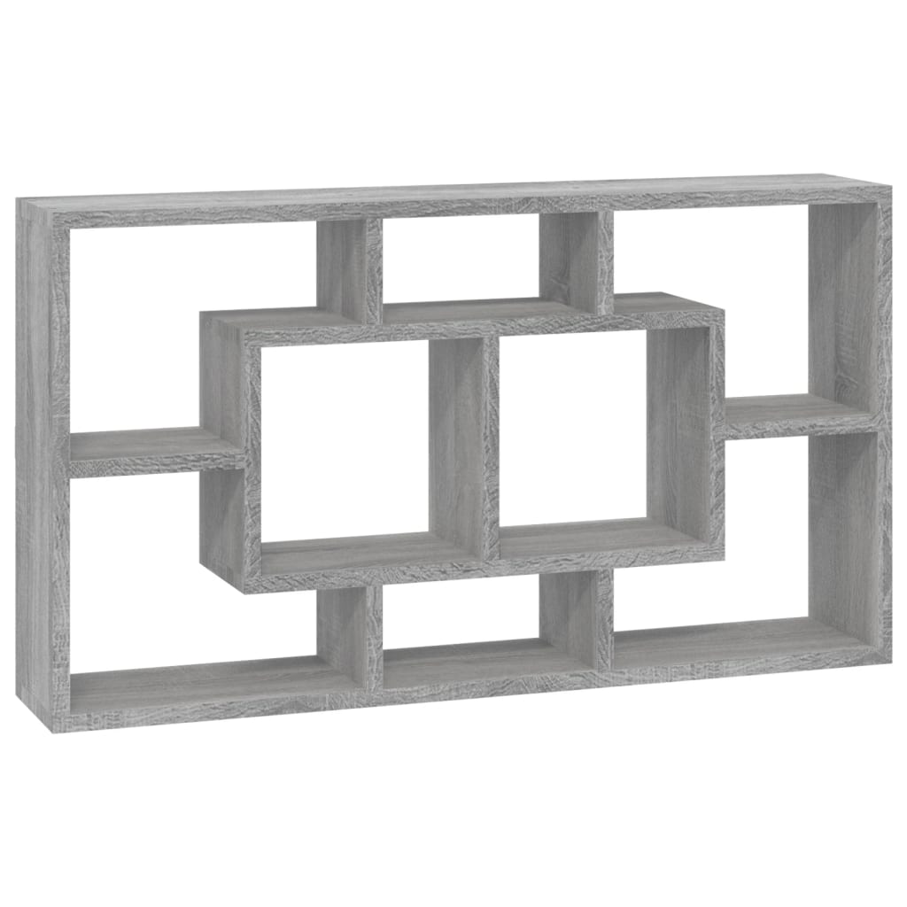 Wall shelf with 8 compartments, gray Sonoma
