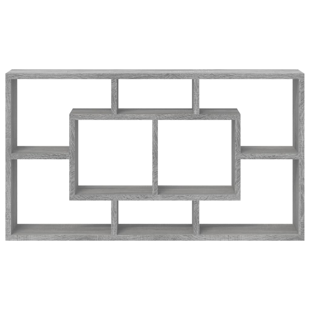 Wall shelf with 8 compartments, gray Sonoma