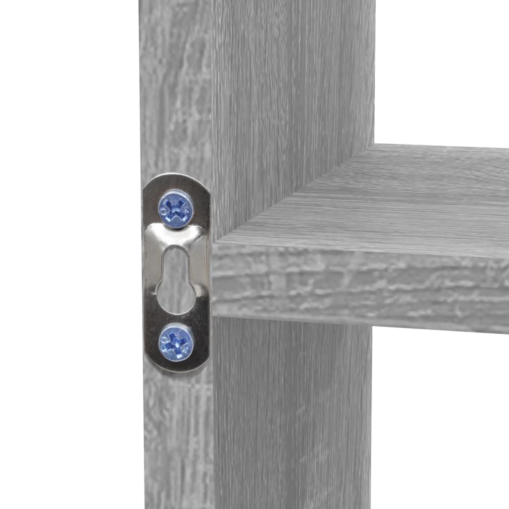 Wall shelf with 8 compartments, gray Sonoma