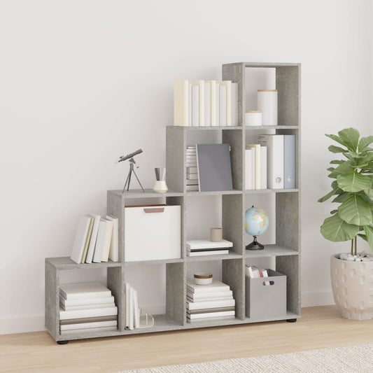 Staircase shelf concrete grey 142 cm wood material